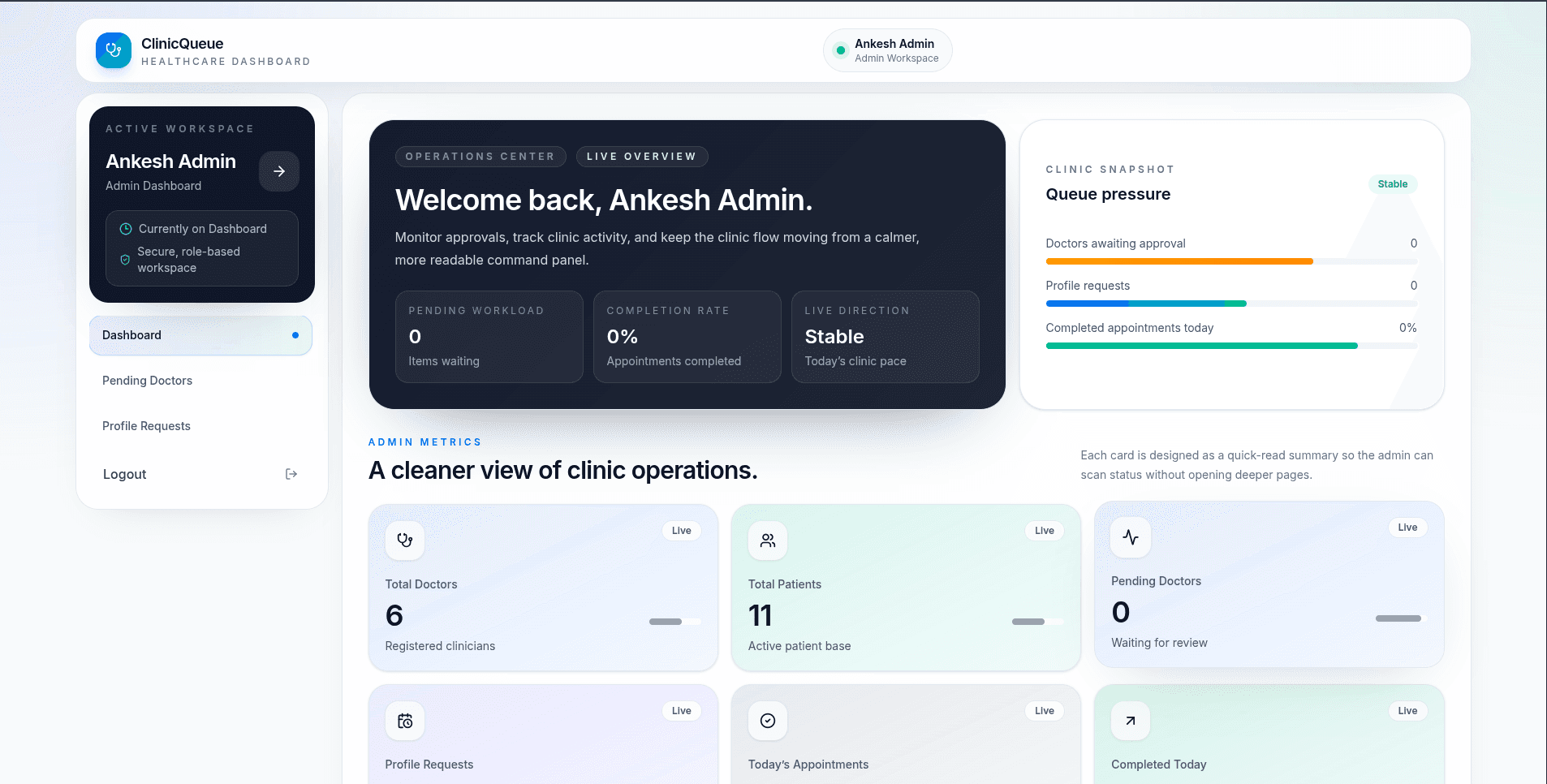 ClinicQueue – Medical Appointment & Queue Management System screenshot 3