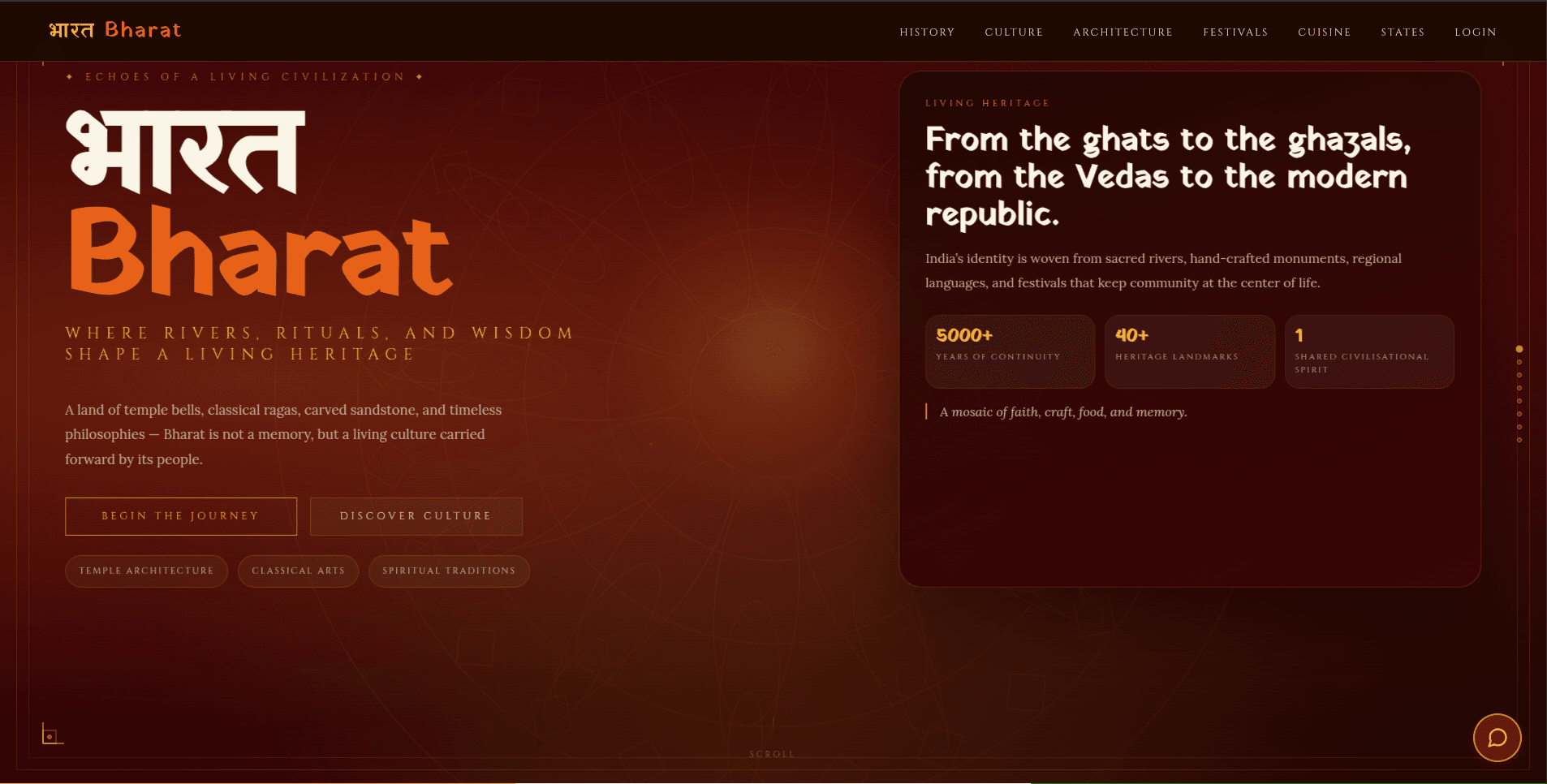 Heritage of Bharat – Cultural Heritage & Tourism Platform